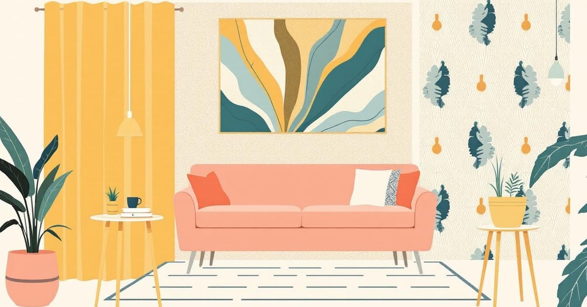 Illustration for: Couleurs et Motifs en Vogue Les couleurs et motifs des rideaux influencent grandement l'ambiance d'une