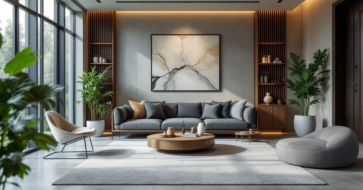Meuble design moderne dans un intérieur élégant, photographié en lumière naturelle