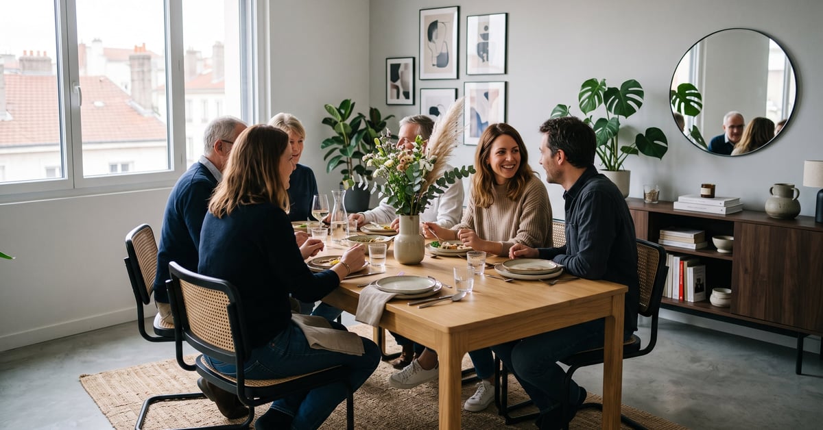 Tendance déco salle à manger 2024 : intérieur moderne élégant avec table design et ambiance chaleureuse